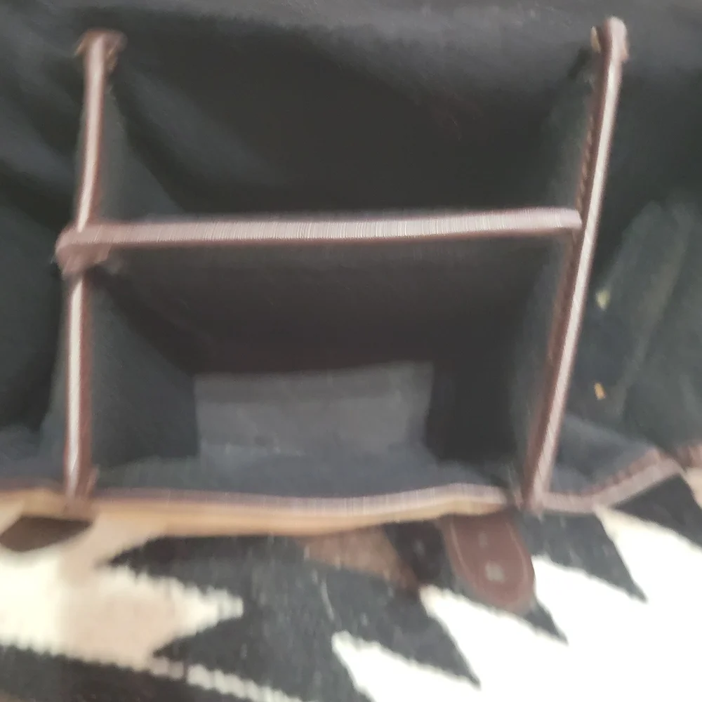 Nikon Beige Canvas Camera Bag with Leather Trim